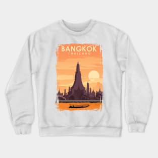 Bangkok Travel Poster Art Print Crewneck Sweatshirt